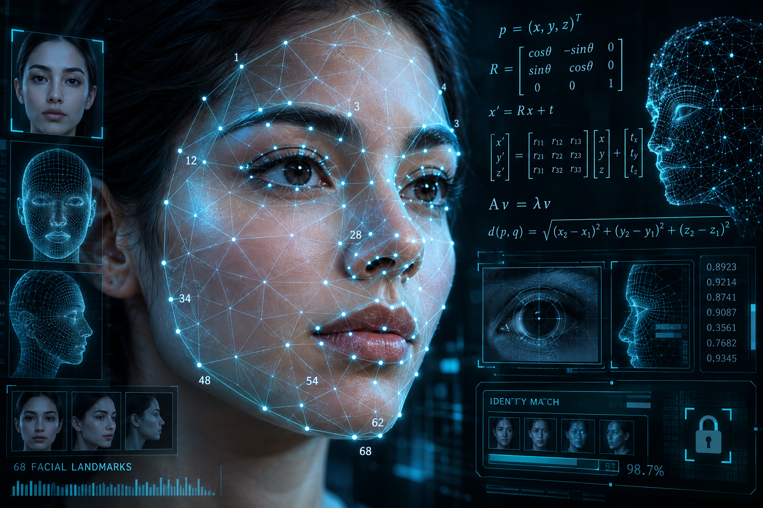 How Does Facial Recognition Actually Work? The Step-by-Step Math Behind AI Vision